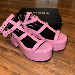 LAMODA Turquoise Breeze Platform Sandals